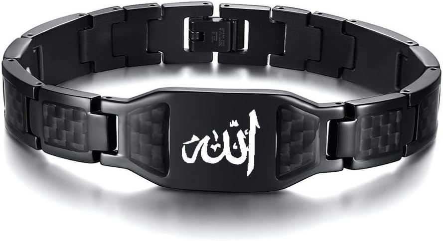 Luxury Arabic Calligraphy Bracelet – Men’s Gold & Black Stainless Steel