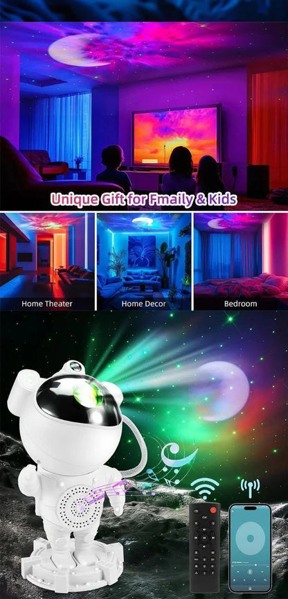 روبوت فضائي للديكور بإضاءة نجوم ملوّنة وصوت موسيقي