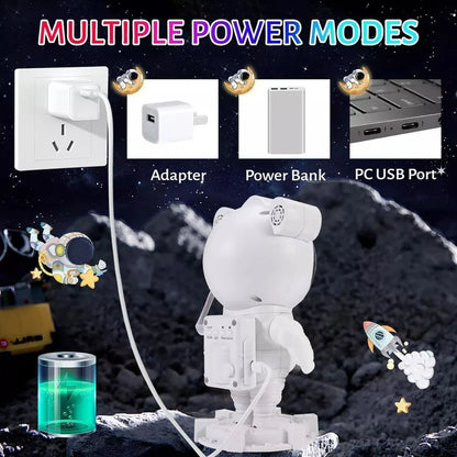 روبوت فضائي للديكور بإضاءة نجوم ملوّنة وصوت موسيقي