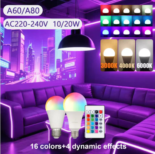 لمبة LED متعددة الألوان بـ 16 لون