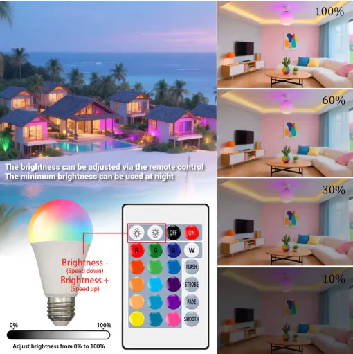 لمبة LED متعددة الألوان بـ 16 لون