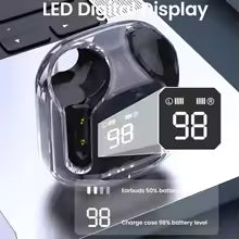 Wireless Bluetooth Earbuds with Digital Charging Case – HiFi Sound
