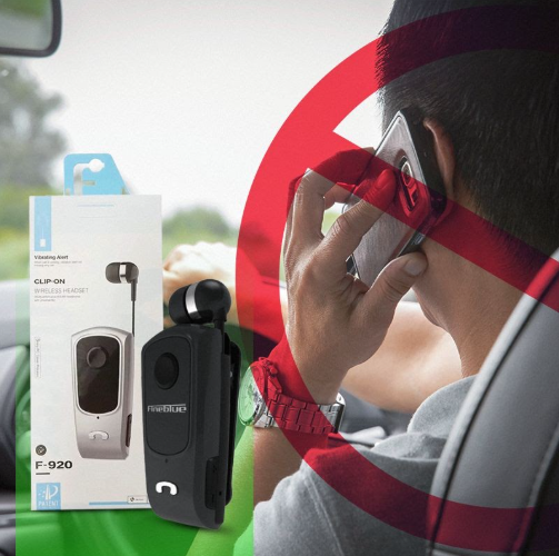 Clip-On Wireless Bluetooth Headset – Safe & Hands-Free Calls